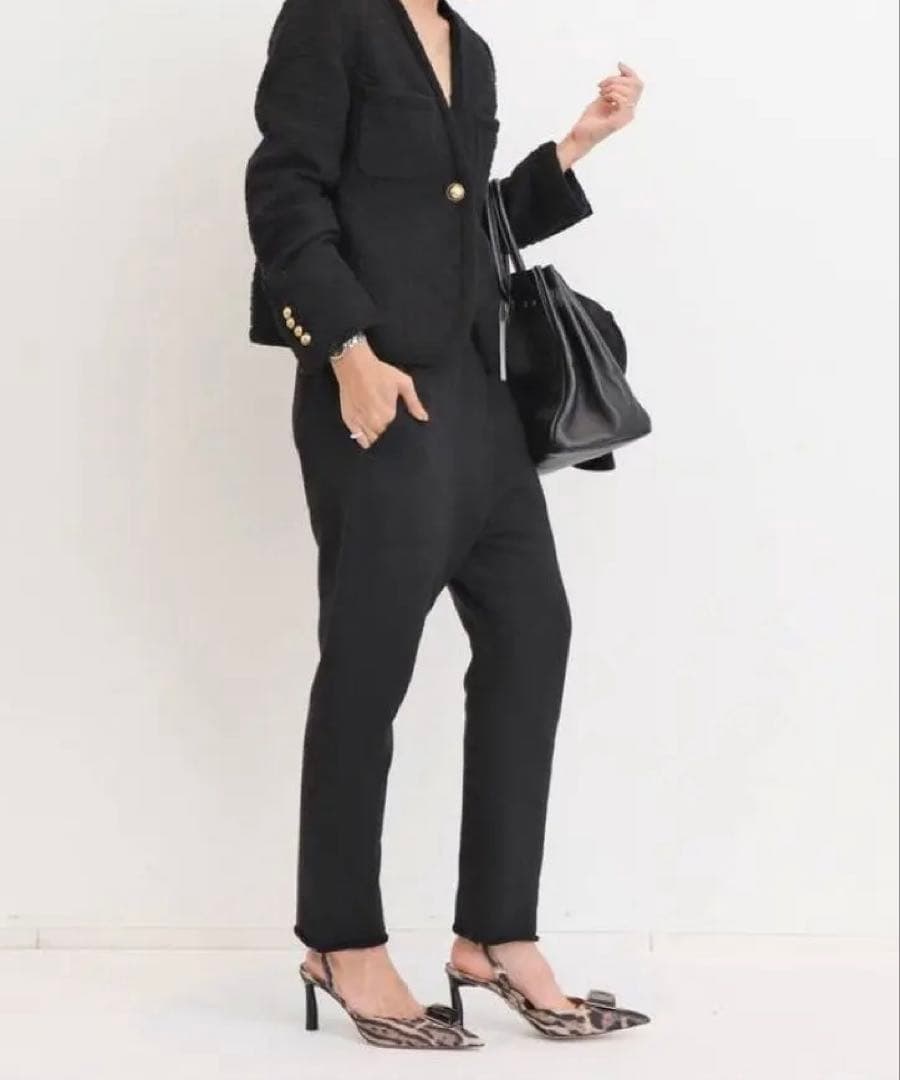 【L'Appartement】サルエル　スウェットパンツ　ブラック　サイズ38