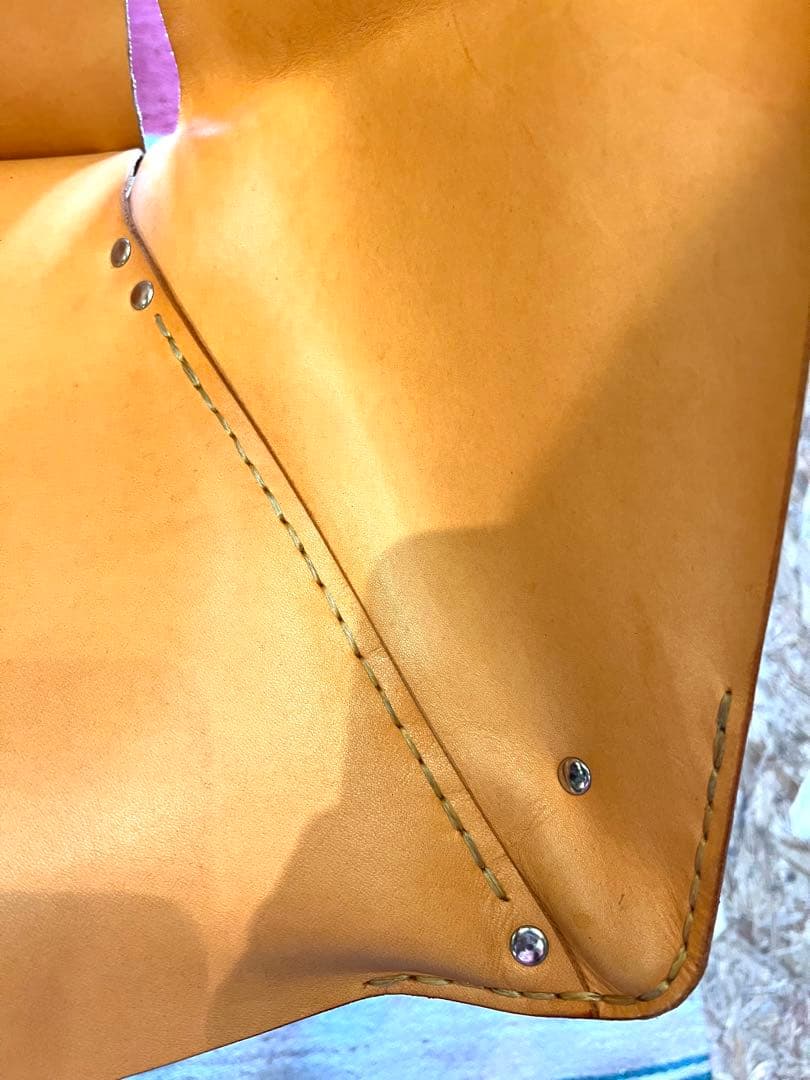 ヘリノックス 本革カバー 生成り　2mm厚手縫い キャンプ アウトドア　焼印