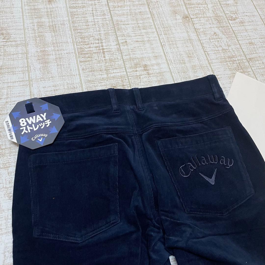新品 キャロウェイ ストレートパンツ コーデュロイ ネイビー Lサイズ