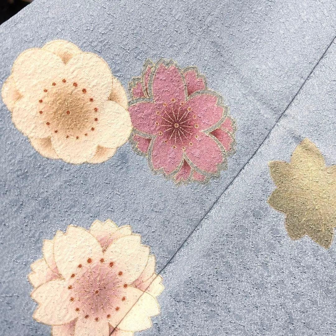 金彩　桜花　梅花　楓　付け下げ　着物　033a p