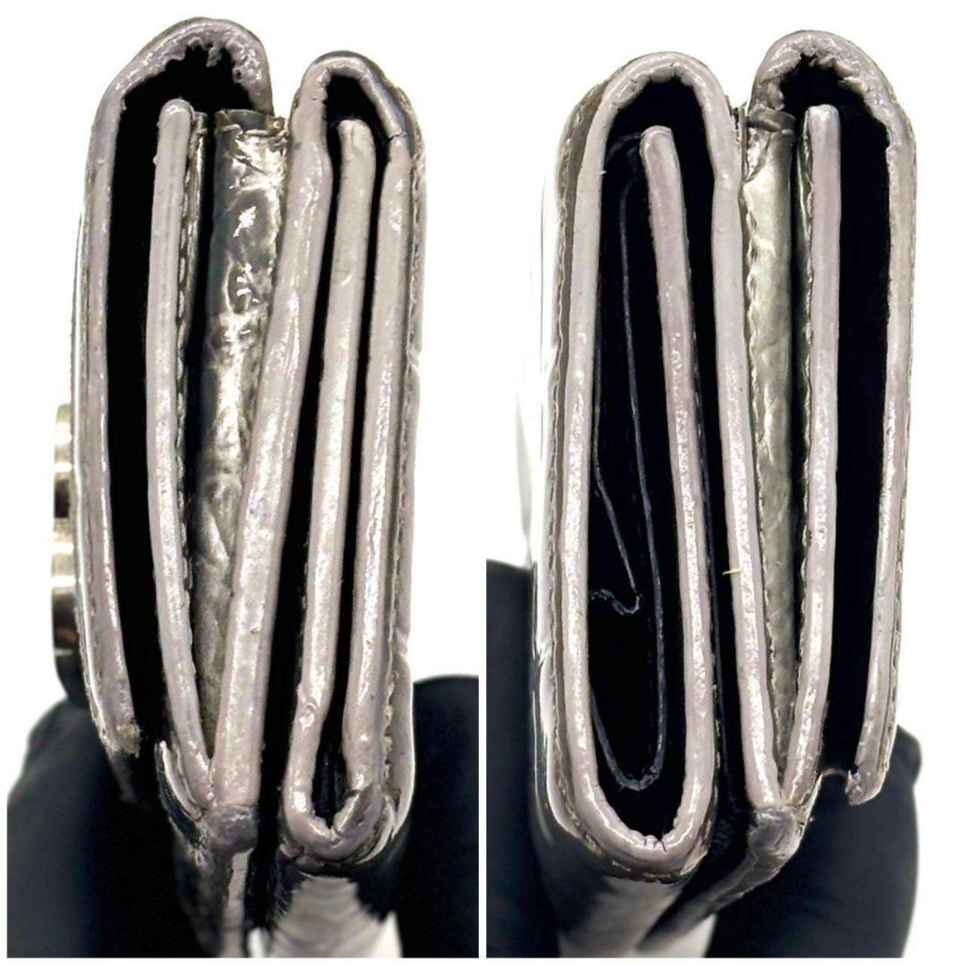 ト*ド様 バレンシアガ　三つ折財布 アワーグラス クロコ型押し Bロゴ レザー