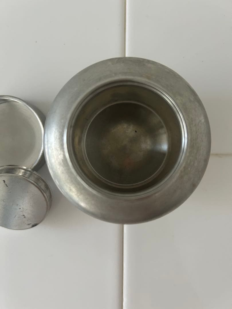 英祥堂製　茶筒　錫製