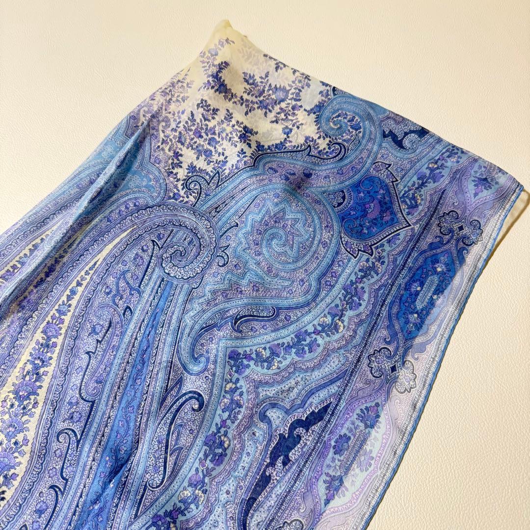 ETRO（エトロ） シルク100% ペイズリー柄 ストール 161×64