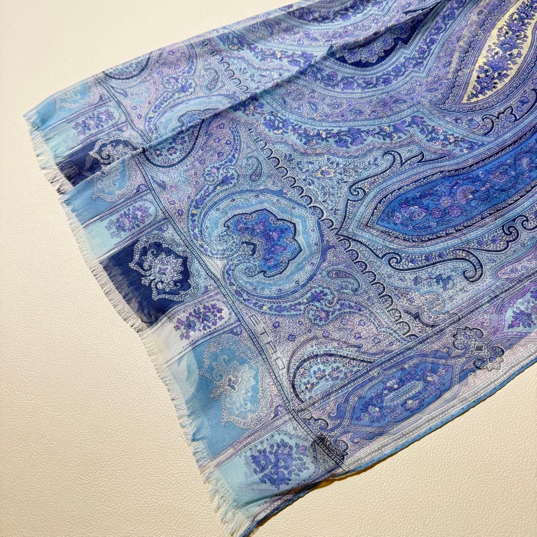 ETRO（エトロ） シルク100% ペイズリー柄 ストール 161×64