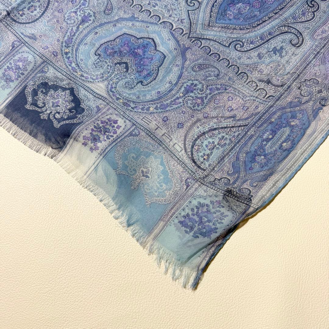 ETRO（エトロ） シルク100% ペイズリー柄 ストール 161×64