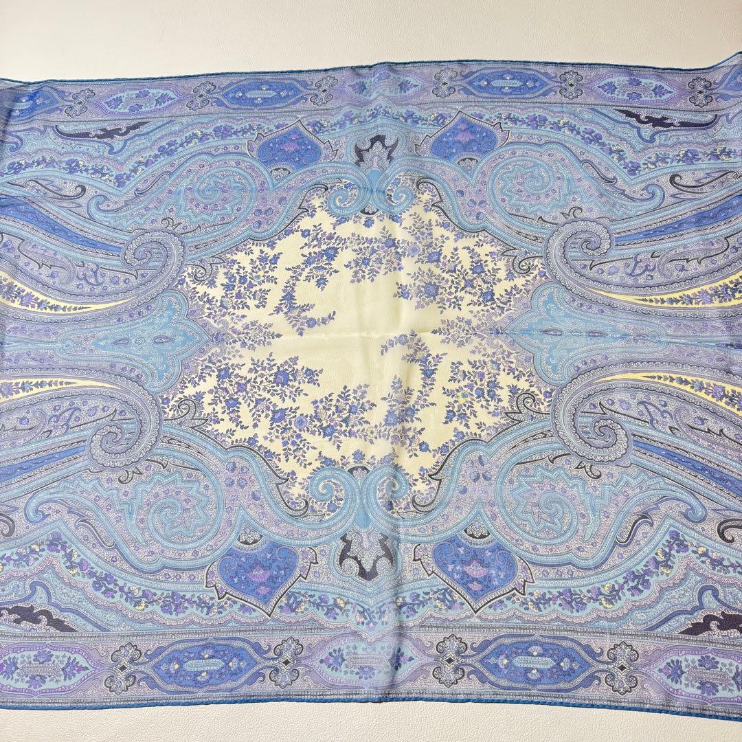 ETRO（エトロ） シルク100% ペイズリー柄 ストール 161×64