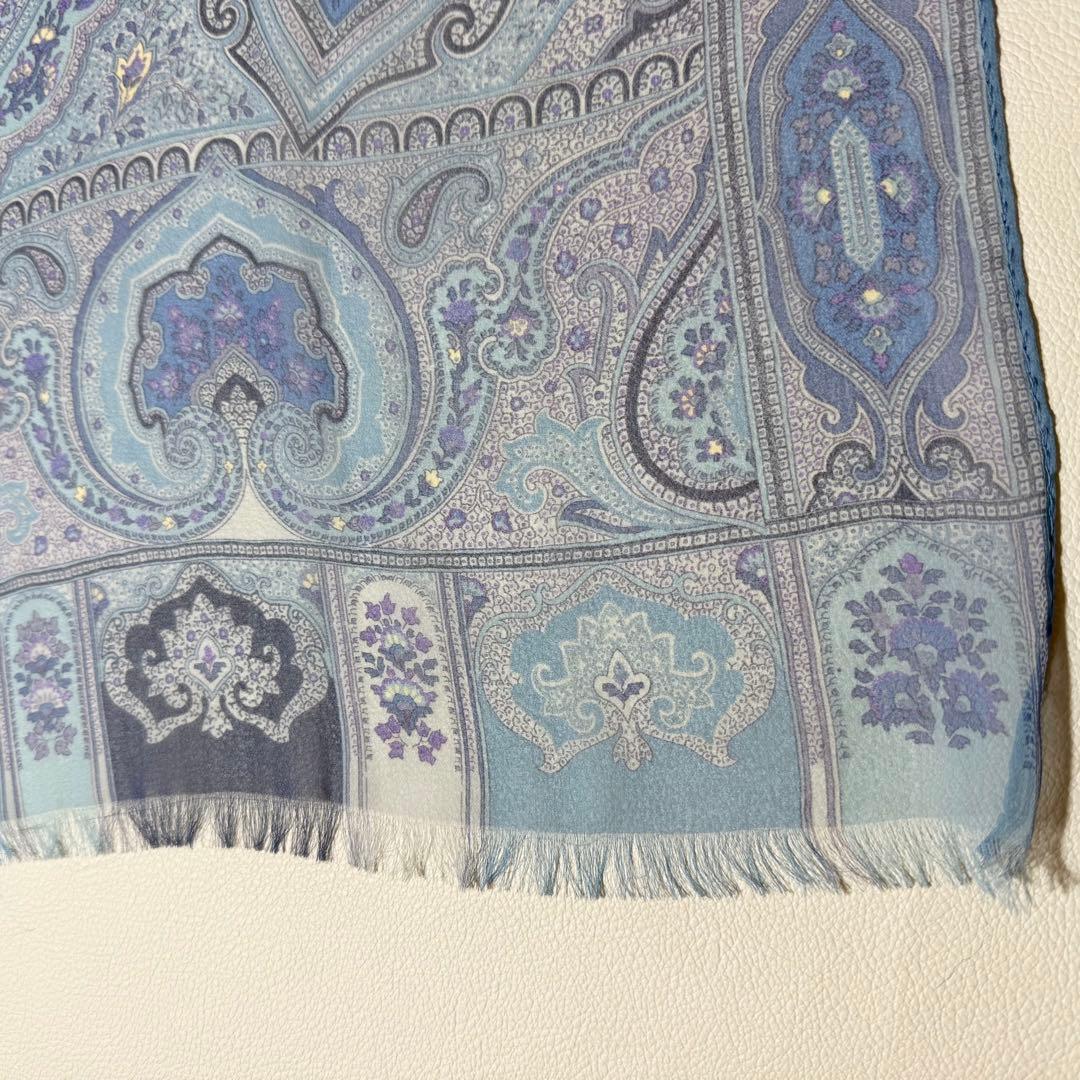 ETRO（エトロ） シルク100% ペイズリー柄 ストール 161×64