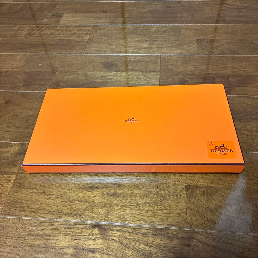 【新品未使用】HERMES カシミアマフラー 浅藍