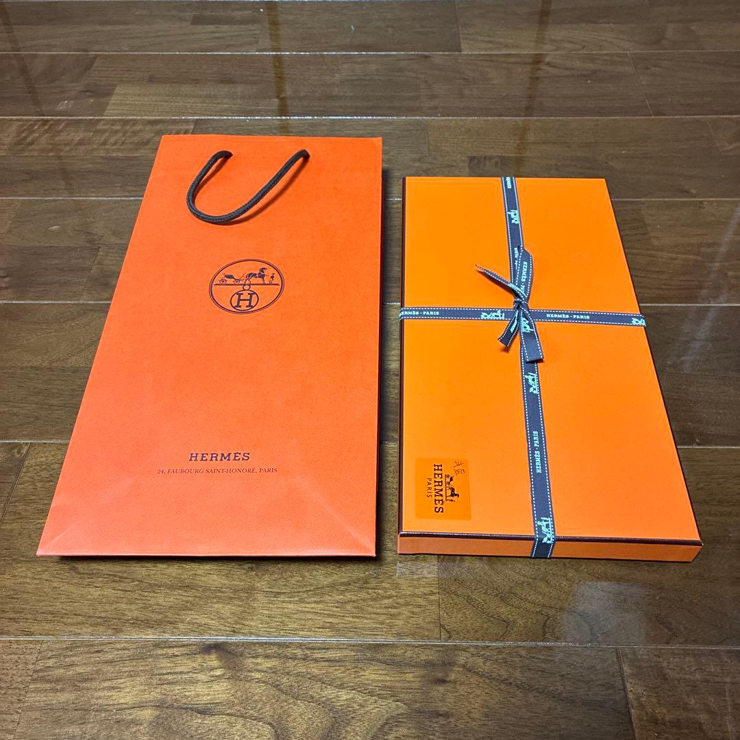 【新品未使用】HERMES カシミアマフラー 浅藍
