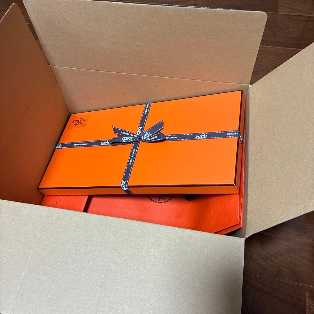 【新品未使用】HERMES カシミアマフラー 浅藍