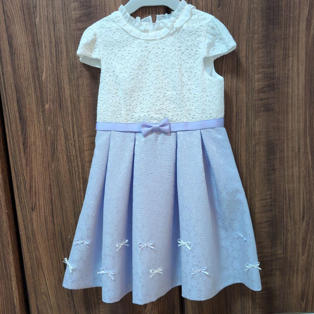 【a.v.v】ワンピース、ボレロ付き　白　紫