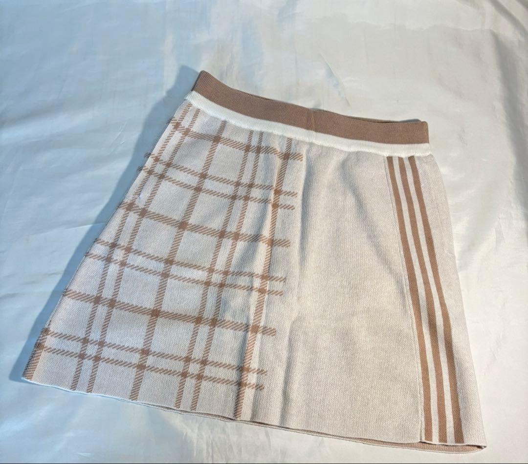 新品adidas ゴルフ　上品なクラシックスタイルセットアップ チェック　ニット