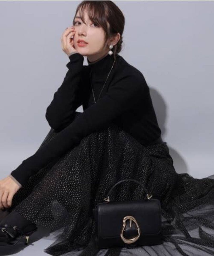 アプワイザーリッシェ　箔ラメチュールスカートニットセット