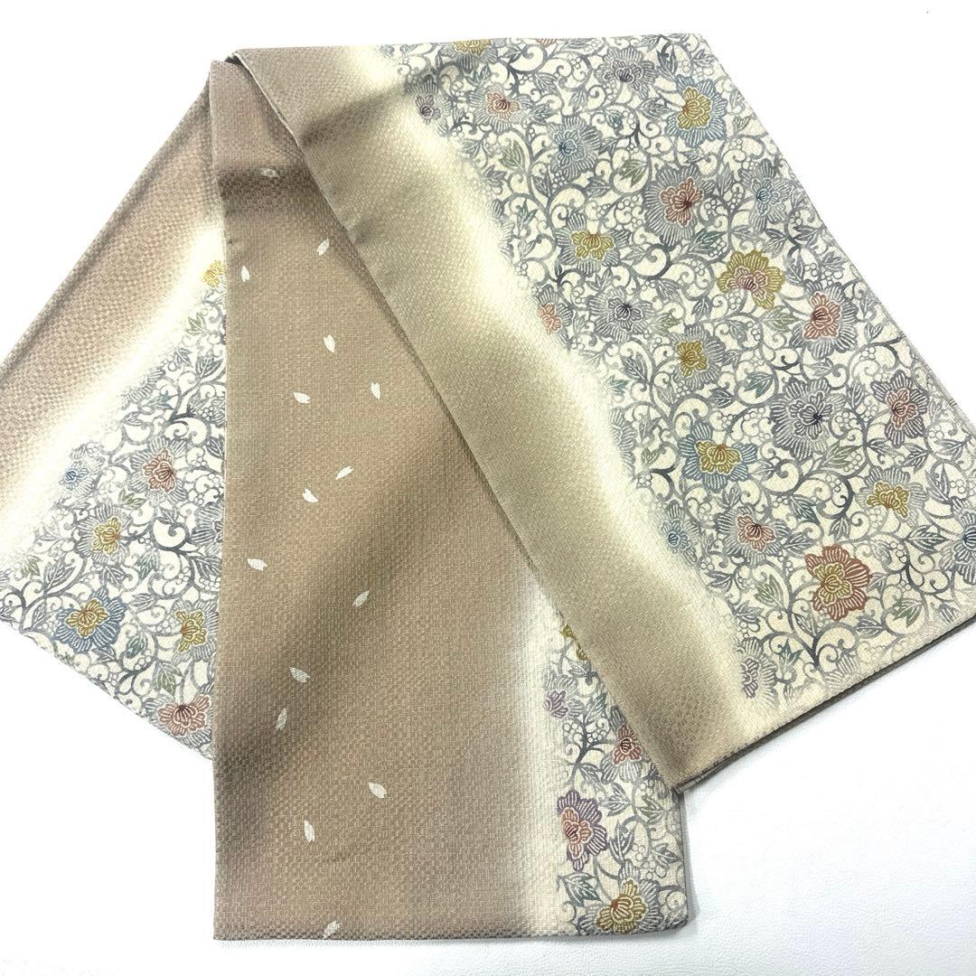 専用帯5089 ●弥栄織物謹製 高級 正絹 紅型 両面全通 リバーシブル 袋帯