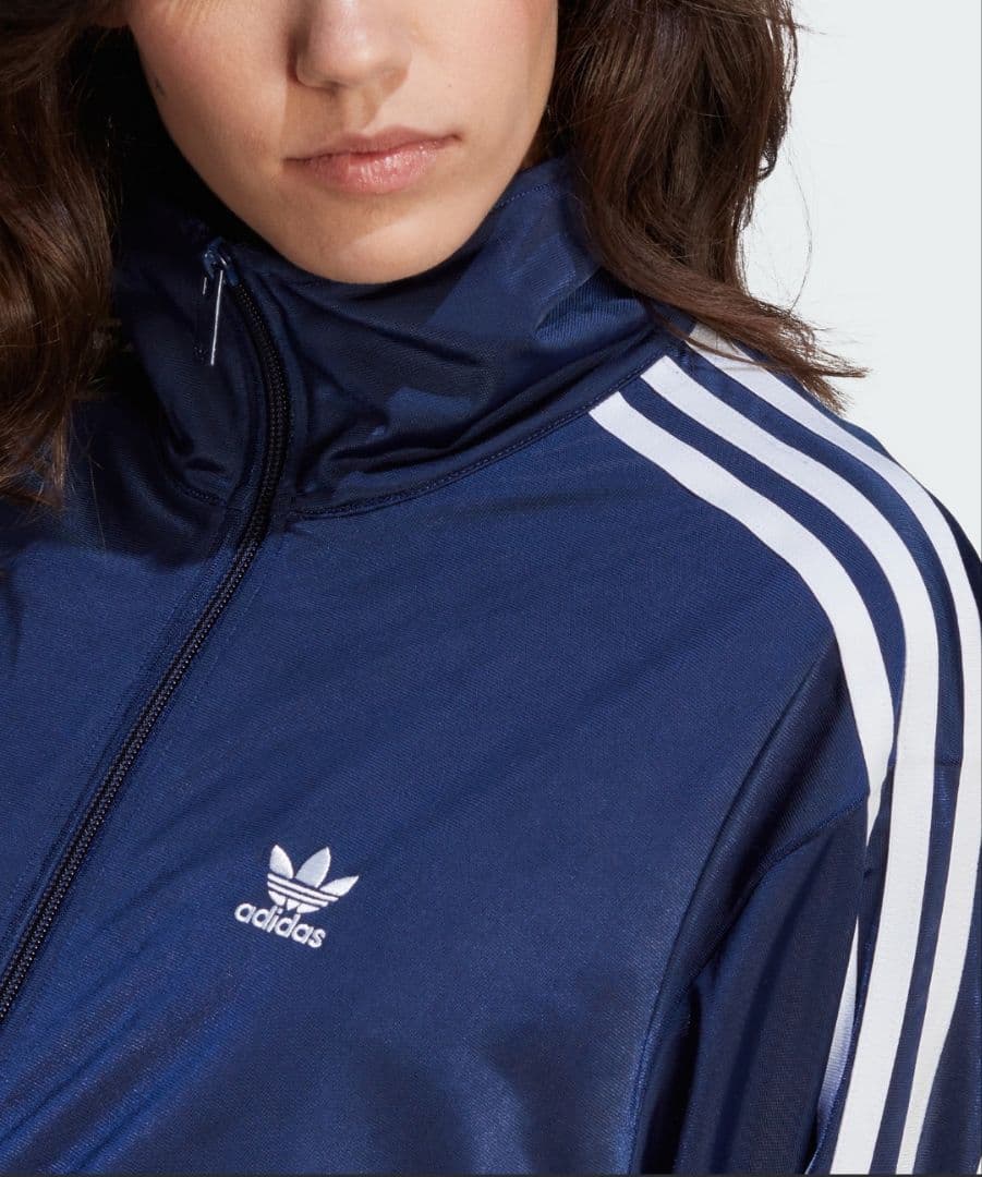 アディダス 青紺 ファイヤーバード トラックジャケット 女性2XL ジャージ上着