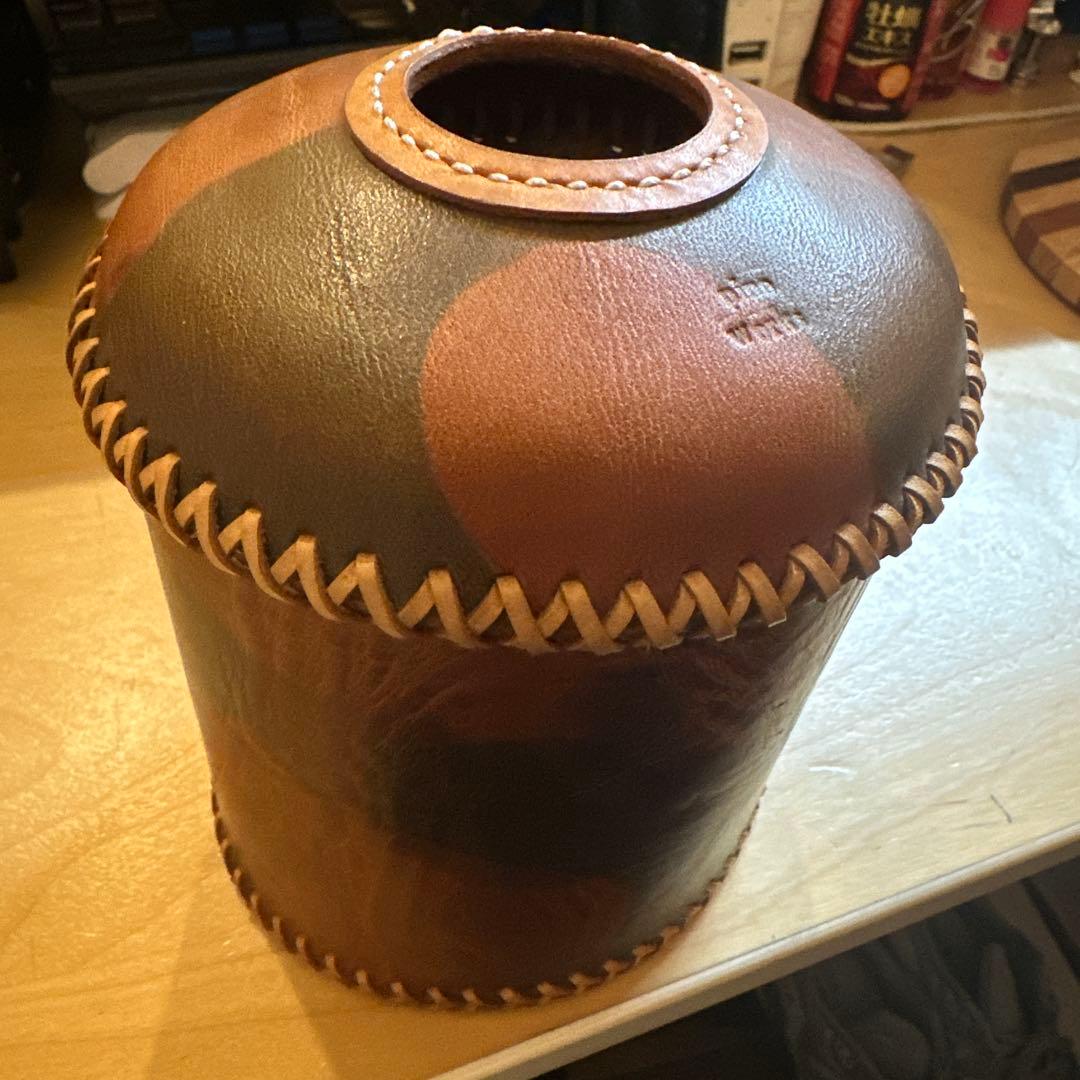 ピノワークス pino works OD缶500 迷彩レザーガスカバー