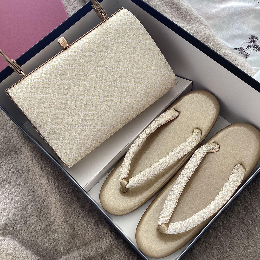 Lサイズ24☆西陣織 正絹 帯地 使用 高級バッグセット