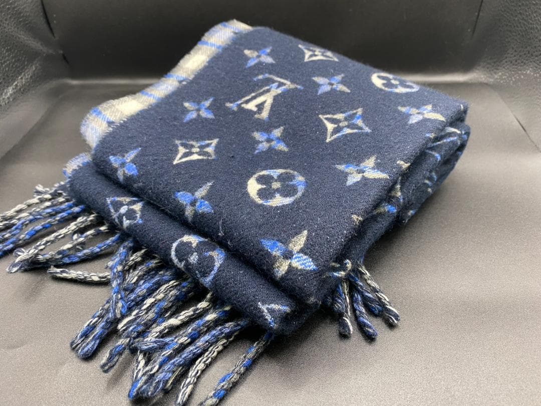 Louis Vuitton ルイヴィトン マフラー ブルー