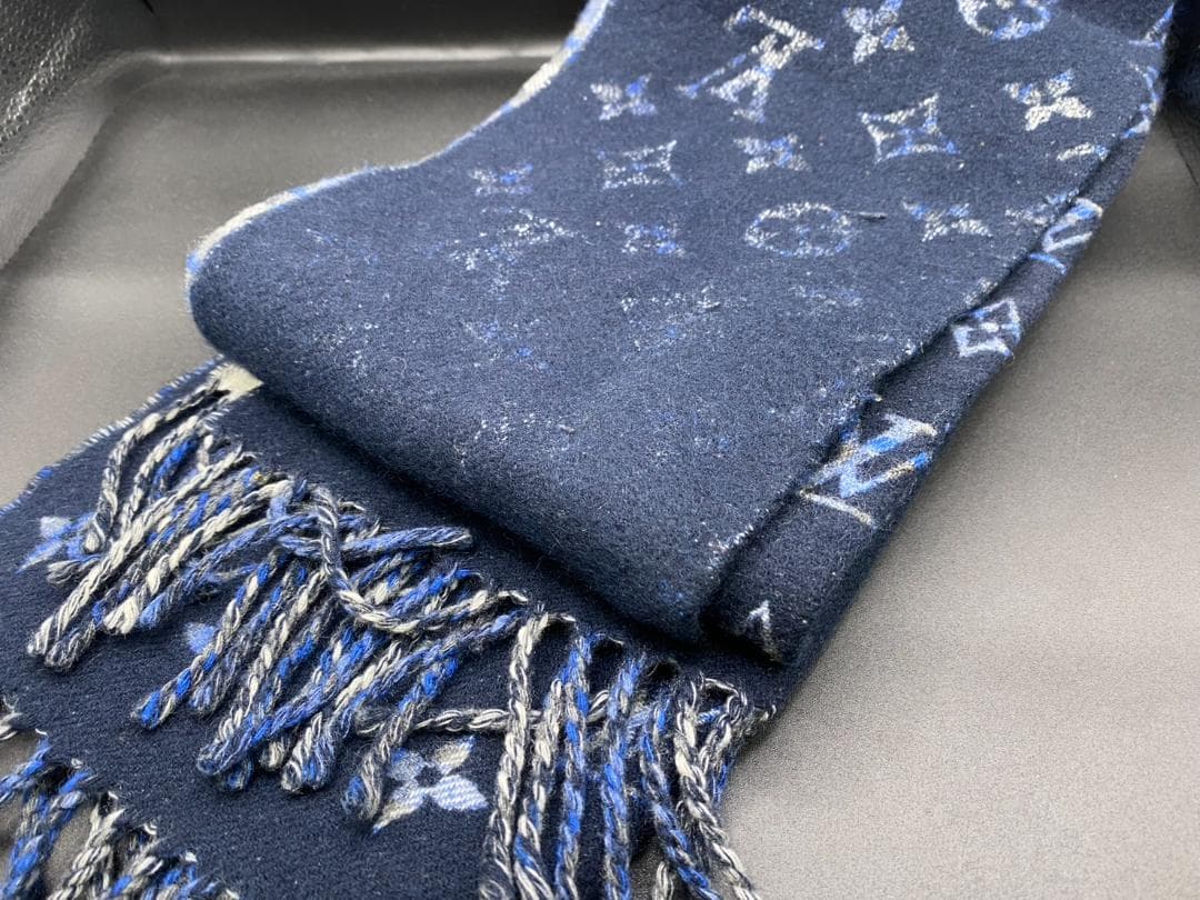 Louis Vuitton ルイヴィトン マフラー ブルー