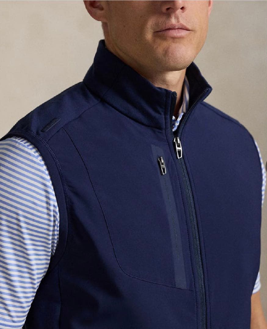 【新品】RLX ラルフローレン ゴルフ フルジップベスト L ネイビー