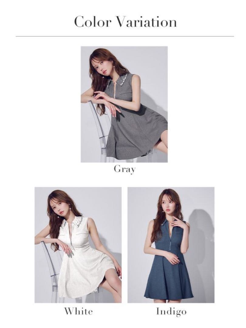 an ビジュー付きホワイトドレス