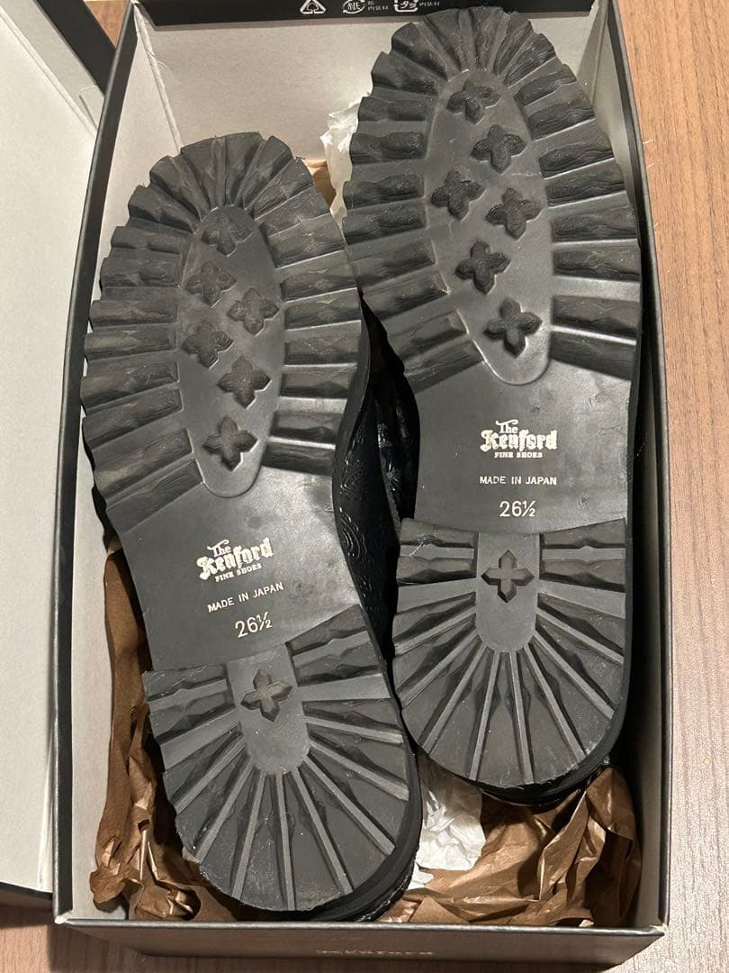 靴 kenford TANK SOLE LOAFERS BLACK PAISLEY