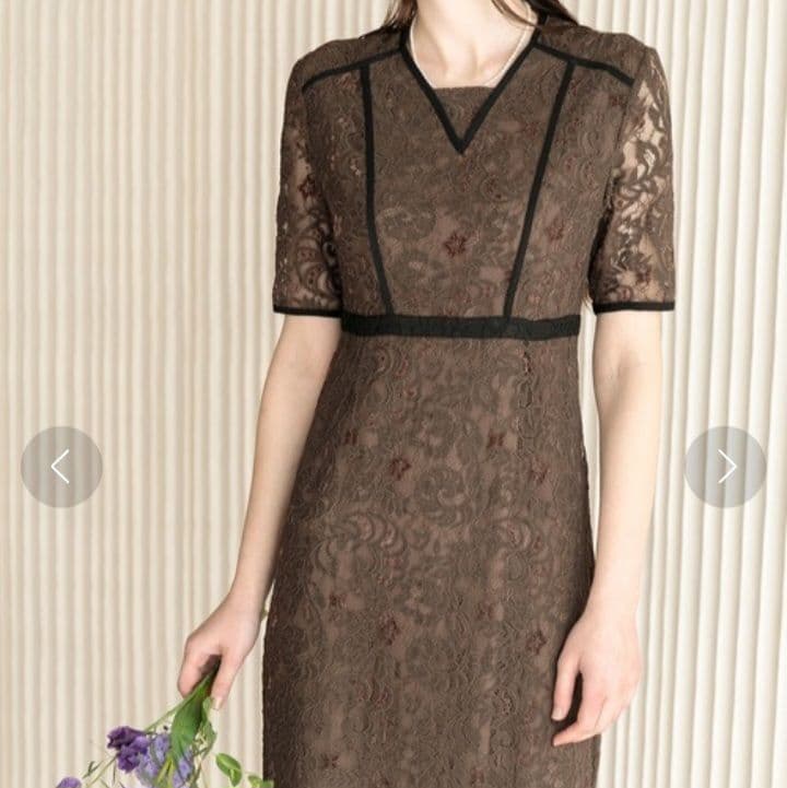 Leja 花柄レース ワンピース ドレス 結婚式 オケージョン お呼ばれ