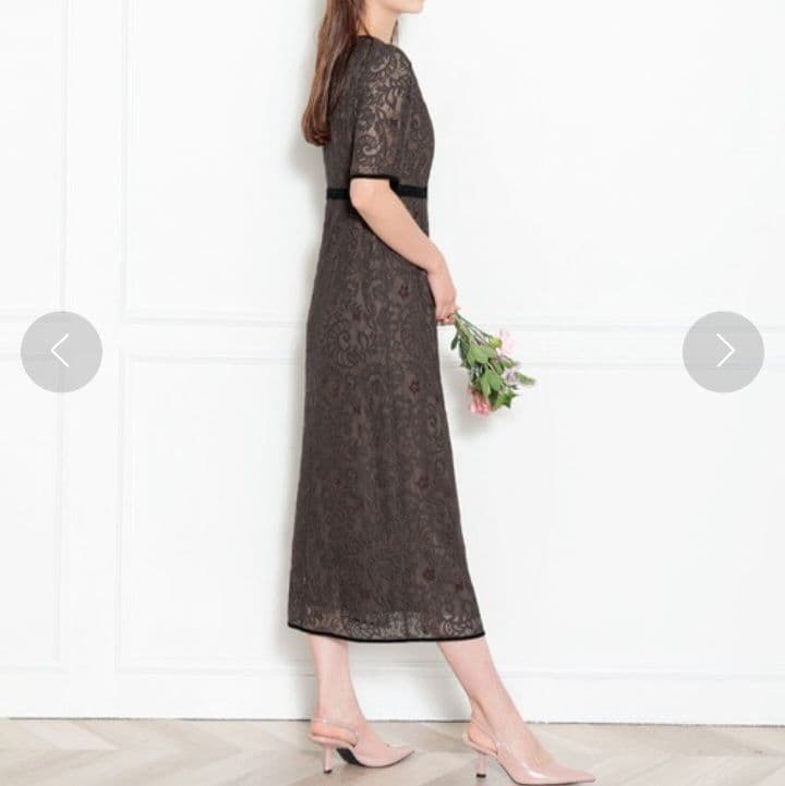 Leja 花柄レース ワンピース ドレス 結婚式 オケージョン お呼ばれ