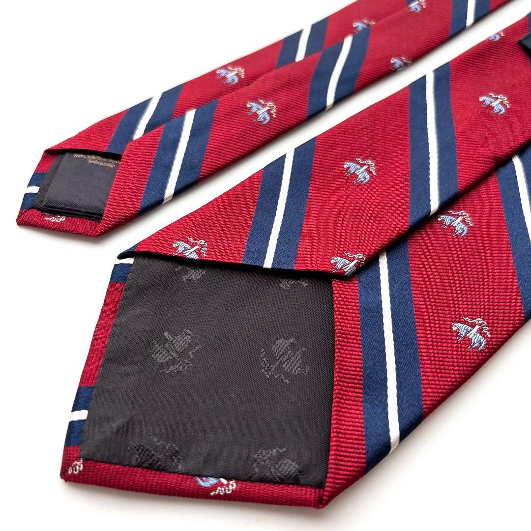 ꧁極美品꧂ ブルックスブラザーズ ネクタイ ゴールデンフリース ロゴ レッド