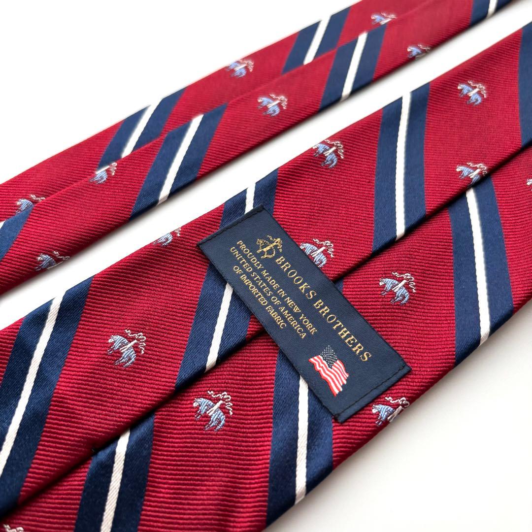 ꧁極美品꧂ ブルックスブラザーズ ネクタイ ゴールデンフリース ロゴ レッド