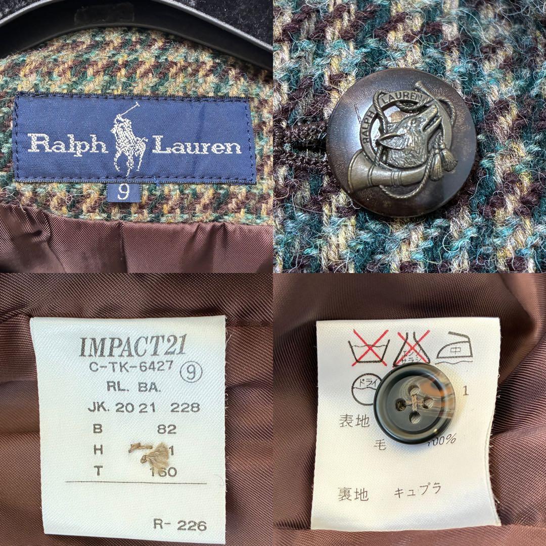 美品✨ラルフローレン ウール100%テーラードジャケット ツイード ヘリンボーン