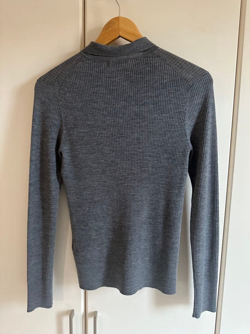 Whim Gazette(ウィム ガゼット) ポロカラーセーター　グレー