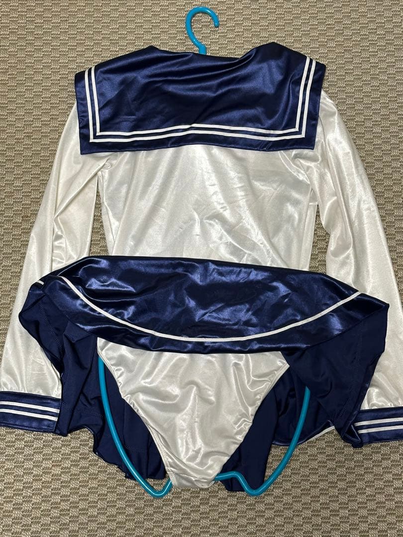 コスメイトオリジナル　スーパーウェット素材　長袖セーラーレオタード　Mサイズ