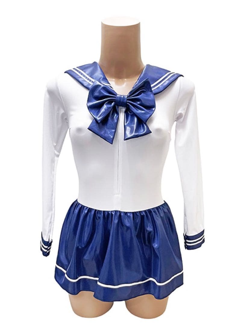 コスメイトオリジナル　スーパーウェット素材　長袖セーラーレオタード　Mサイズ