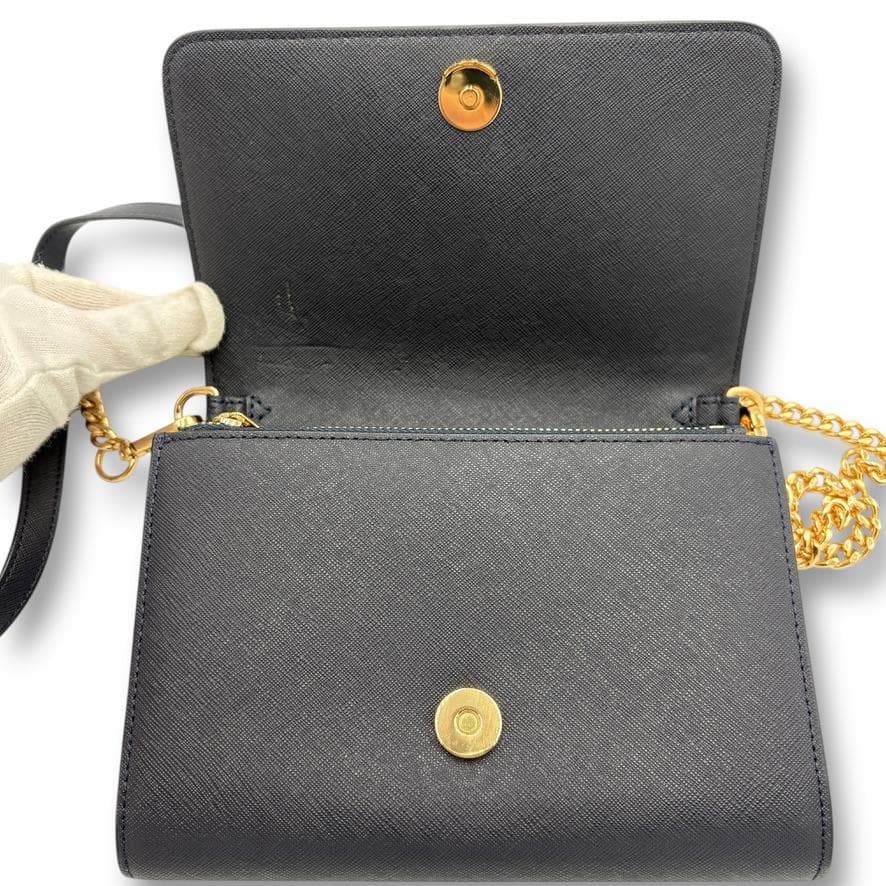 TORY BURCH チェーンウォレット 3WAY ミニバッグ 財布 黒【美品】