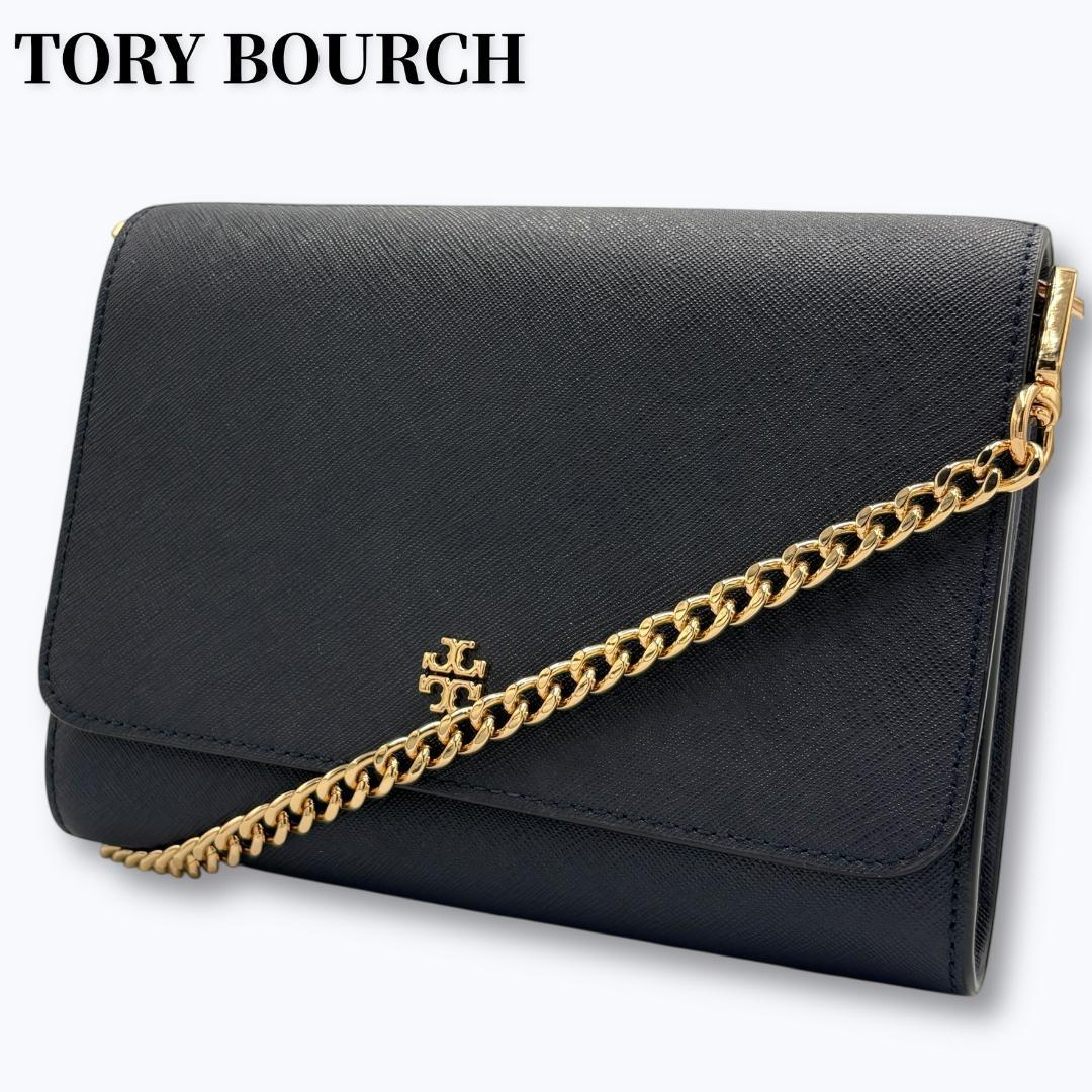 TORY BURCH チェーンウォレット 3WAY ミニバッグ 財布 黒【美品】