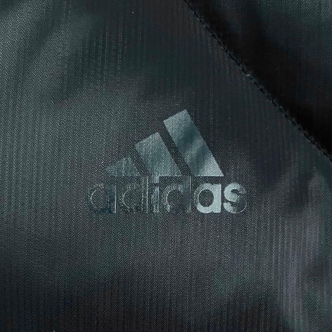 adidas 00s ダウンベスト オールブラック ドローコード Y2K テック