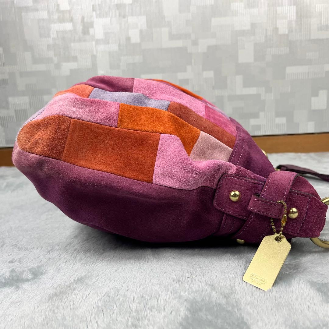 バッグ Vintage Coach Bag PatchWork Clip Suede