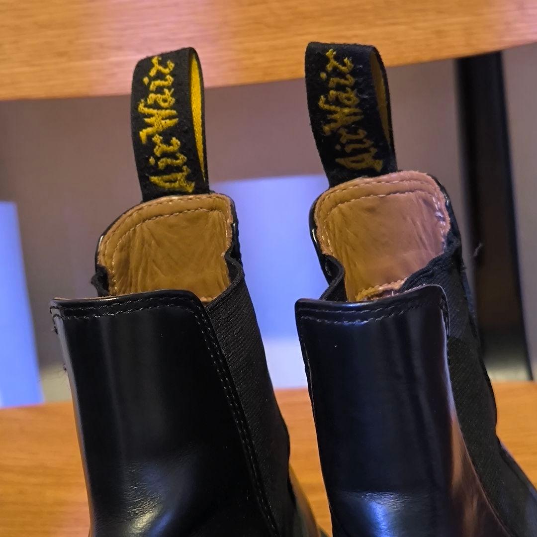 ドクターマーチン　サイドゴアブーツ　ブラック　レザー　uk7