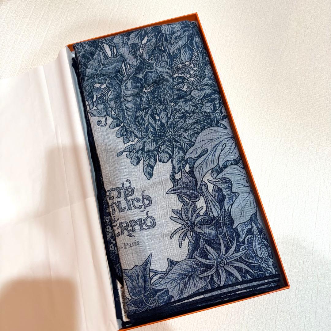 【新品】エルメス カレジェアン カシミヤシルク カシシル パレルモの植物園にて