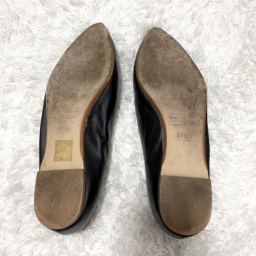 【美品】 ファビオルスコーニ パンプス レザー メッシュ フラット 現行