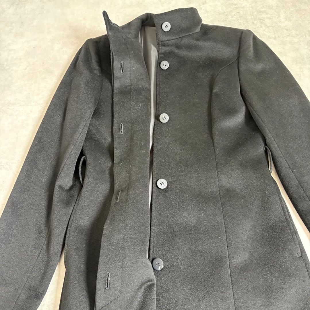 【美品】INDIVI 高級カシミヤ100% ビーバーロングコート スタンドカラー