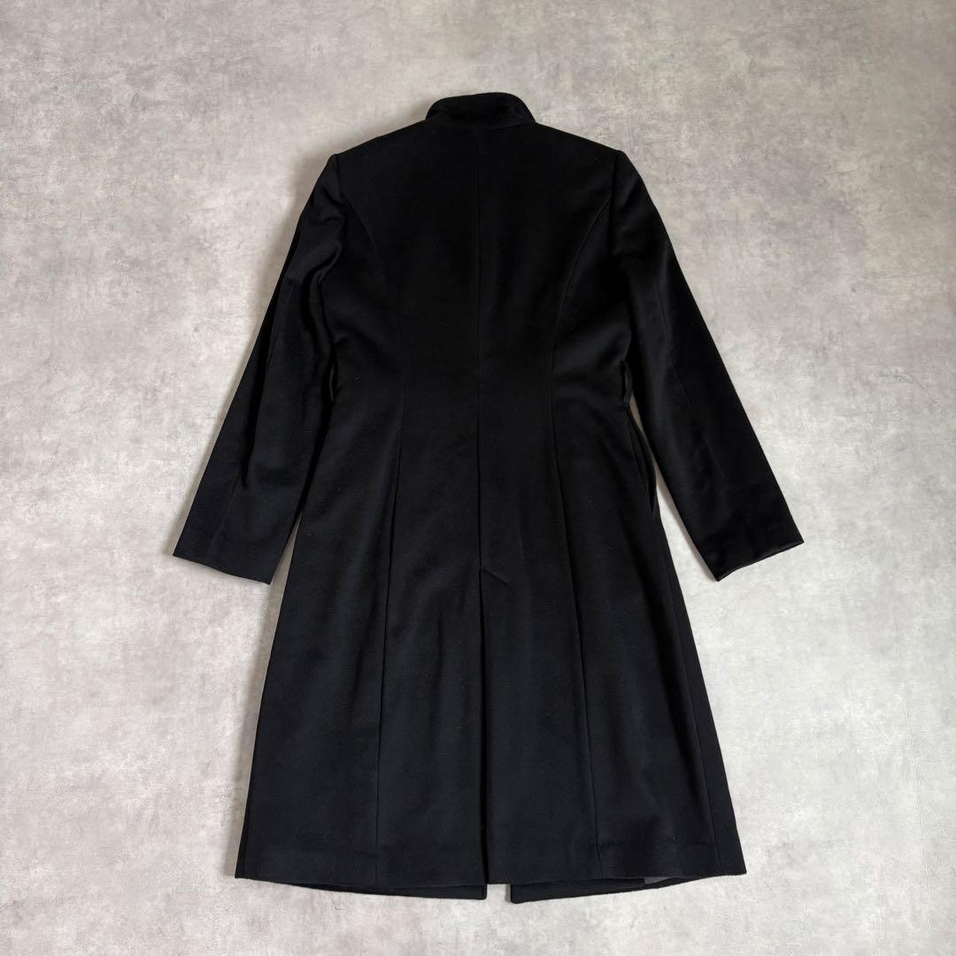 【美品】INDIVI 高級カシミヤ100% ビーバーロングコート スタンドカラー