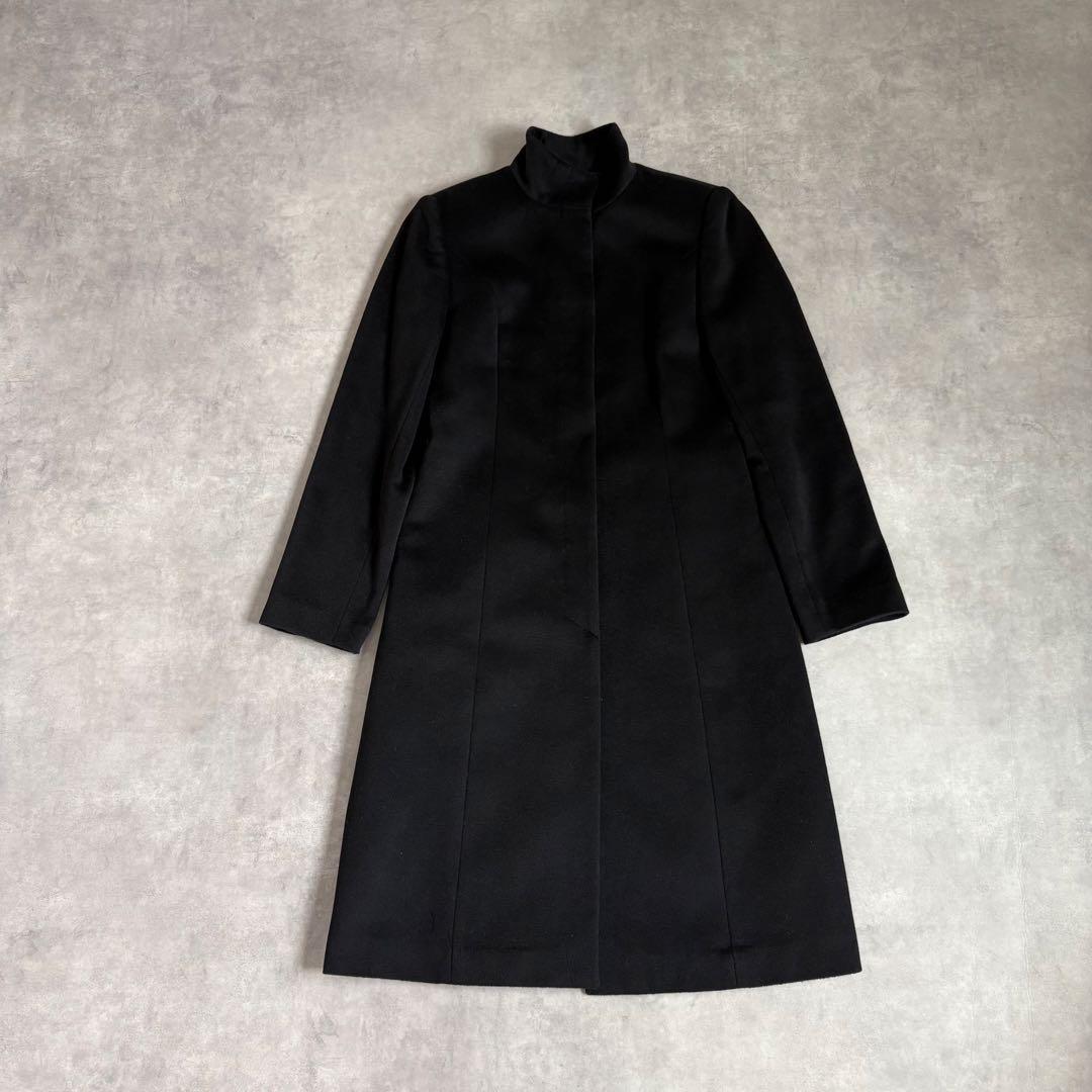 【美品】INDIVI 高級カシミヤ100% ビーバーロングコート スタンドカラー