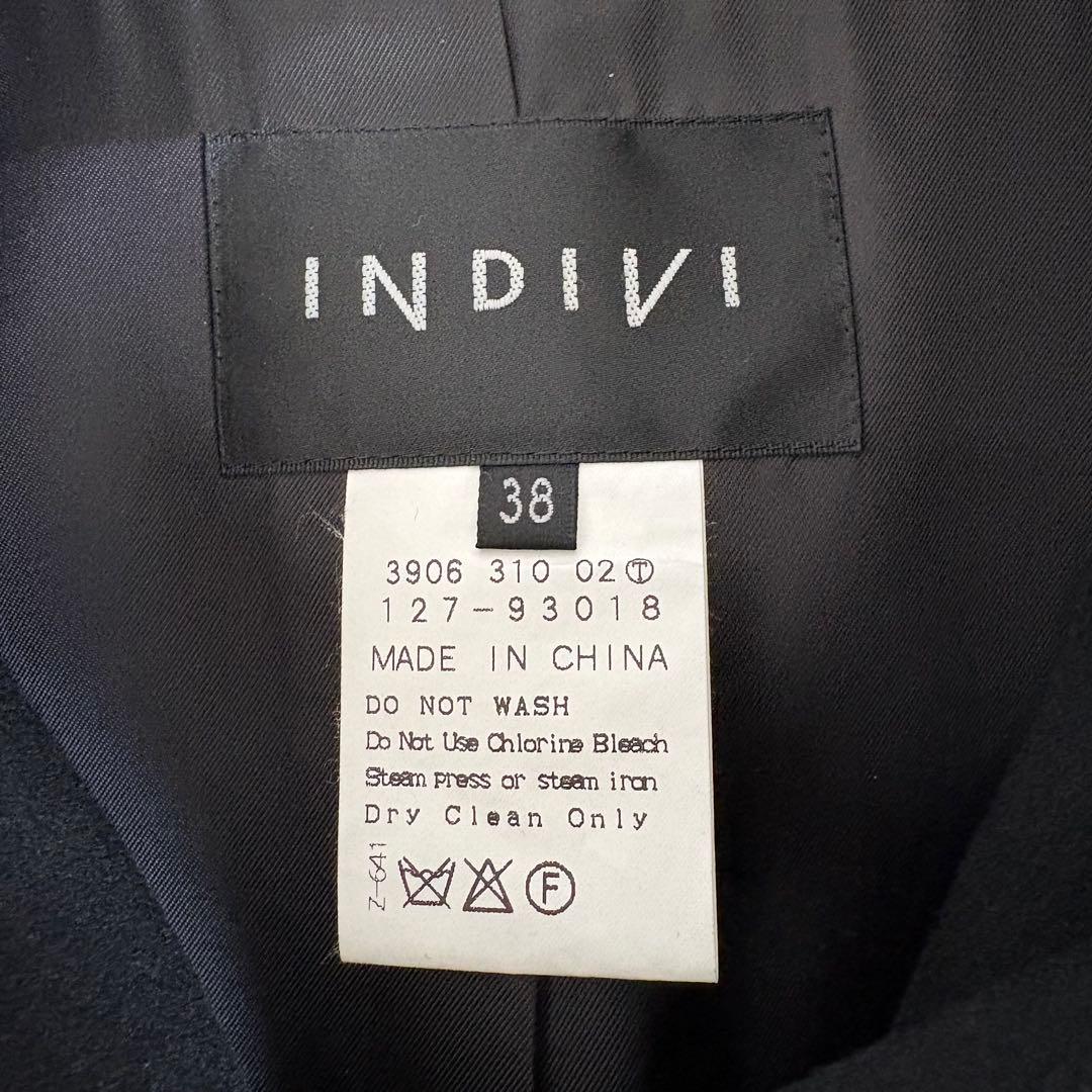 【美品】INDIVI 高級カシミヤ100% ビーバーロングコート スタンドカラー