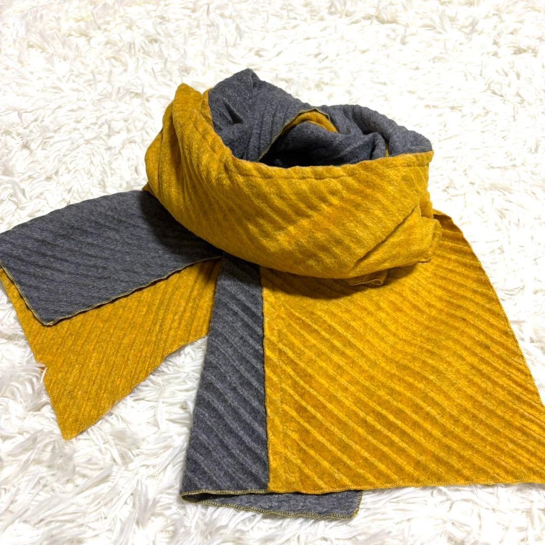 【美品・希少】ISSEY MIYAKE オムプリッセ　 ストール　マフラー