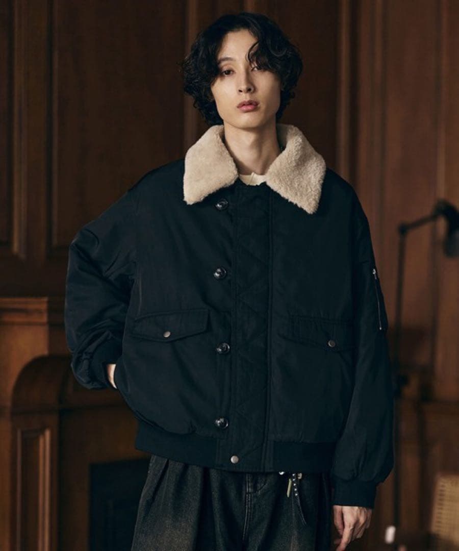 【即完売!!】bleme 2WAYフライトジャケット Sブラック