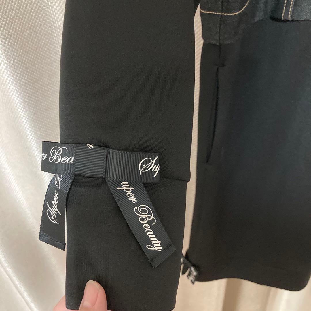 Super Beauty スーパービューティ　フード付きロングコート　ビジューL