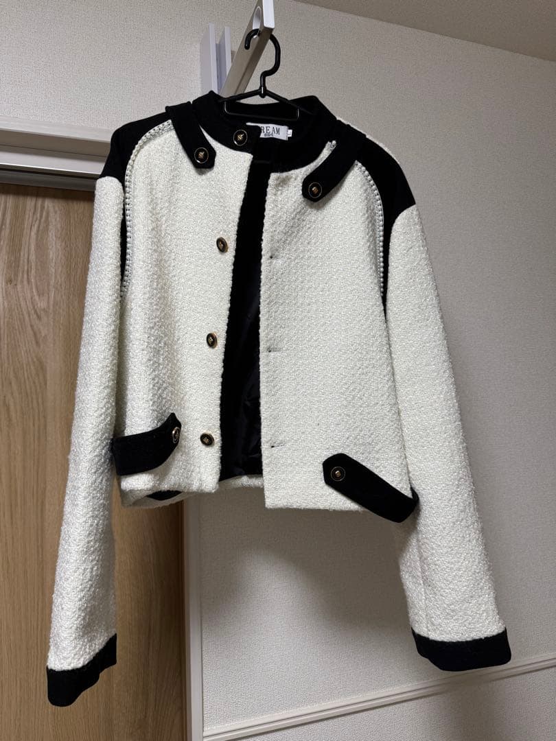 ALUDE パールラインツイードジャケット