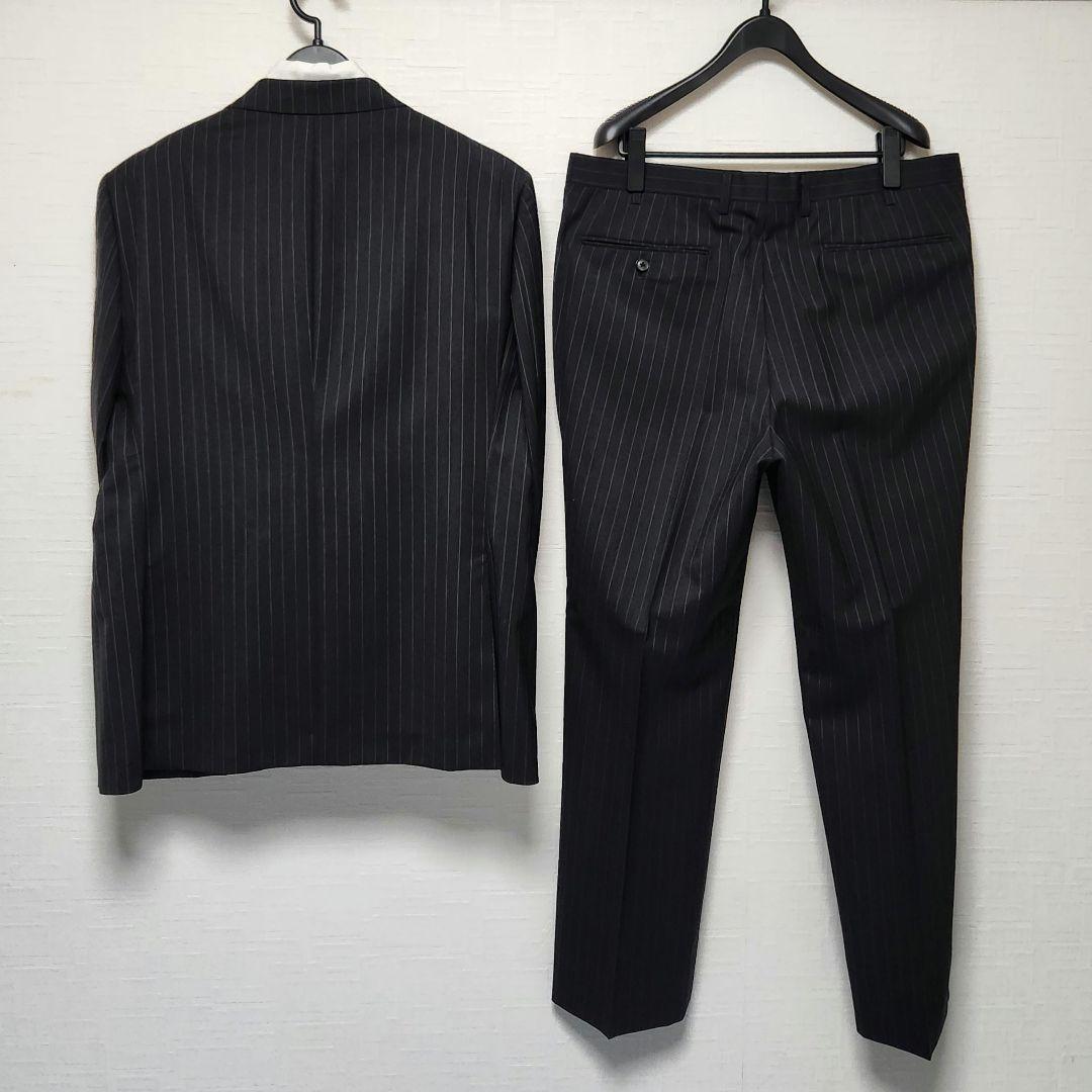 DAKS　LONDON　メンズスーツ　セットアップ　グレー　ストライプ　モヘア混
